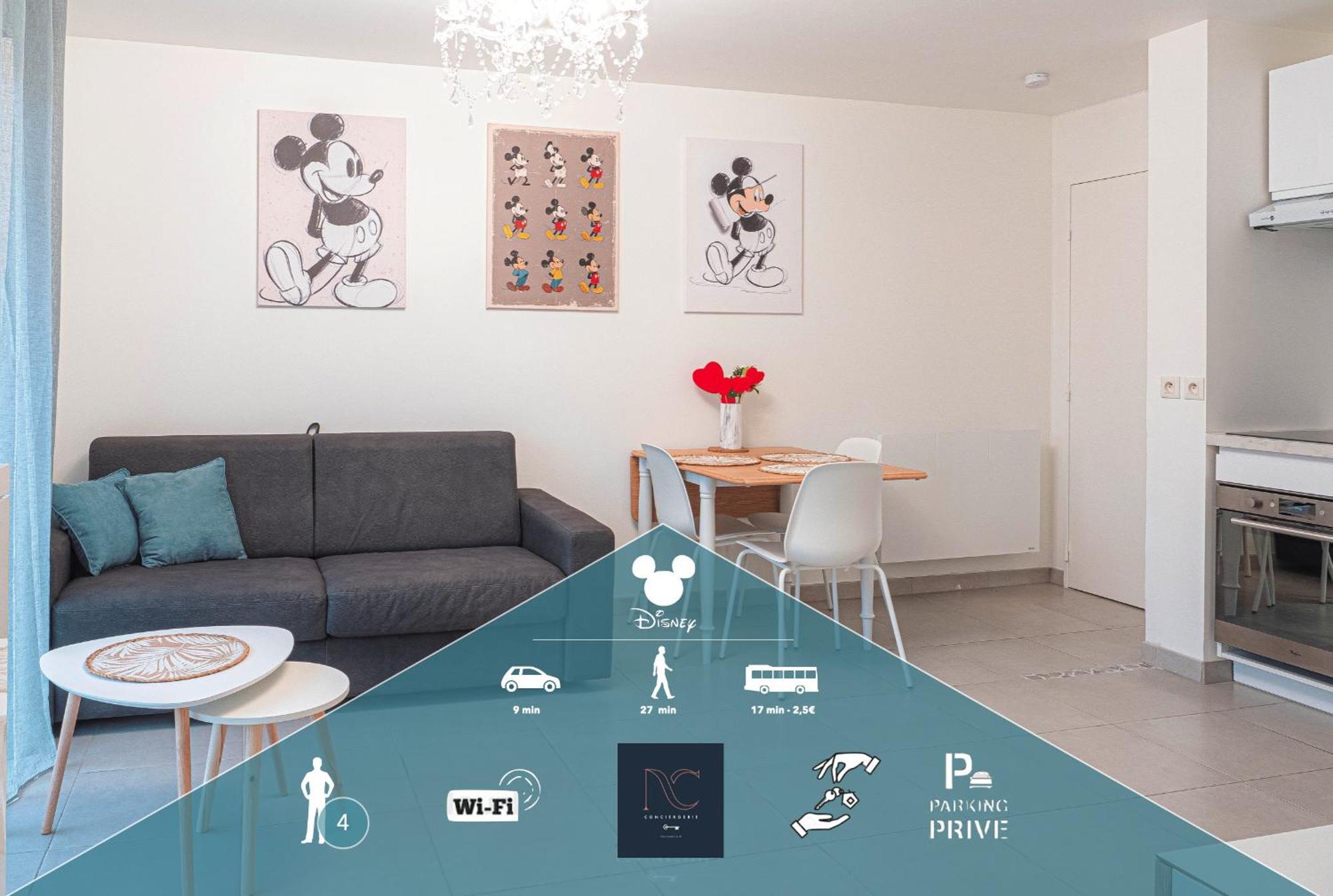 *Disneyland-Paris* 4Pers, Parking, Wifi Chessy  Exterior photo
